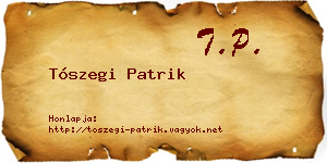 Tószegi Patrik névjegykártya