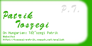 patrik toszegi business card